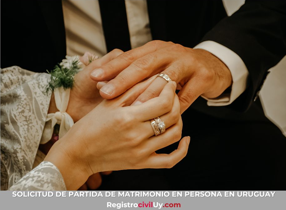 Las manos de un hombre y una mujer poniéndose los anillos el día de su boda